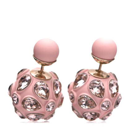 Christian Dior Crystal Mise En Dior Tribal Earrings Matte Pink 1 of 4