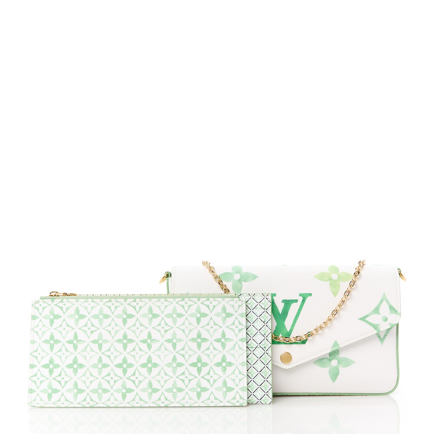 Monogram Giant By The Pool 2.0 Felicie Pochette Chain Wallet Jade Green