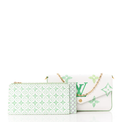 Louis Vuitton Monogram Giant By The Pool 2.0 Felicie Pochette Chain Wallet Jade Green 3 of 15