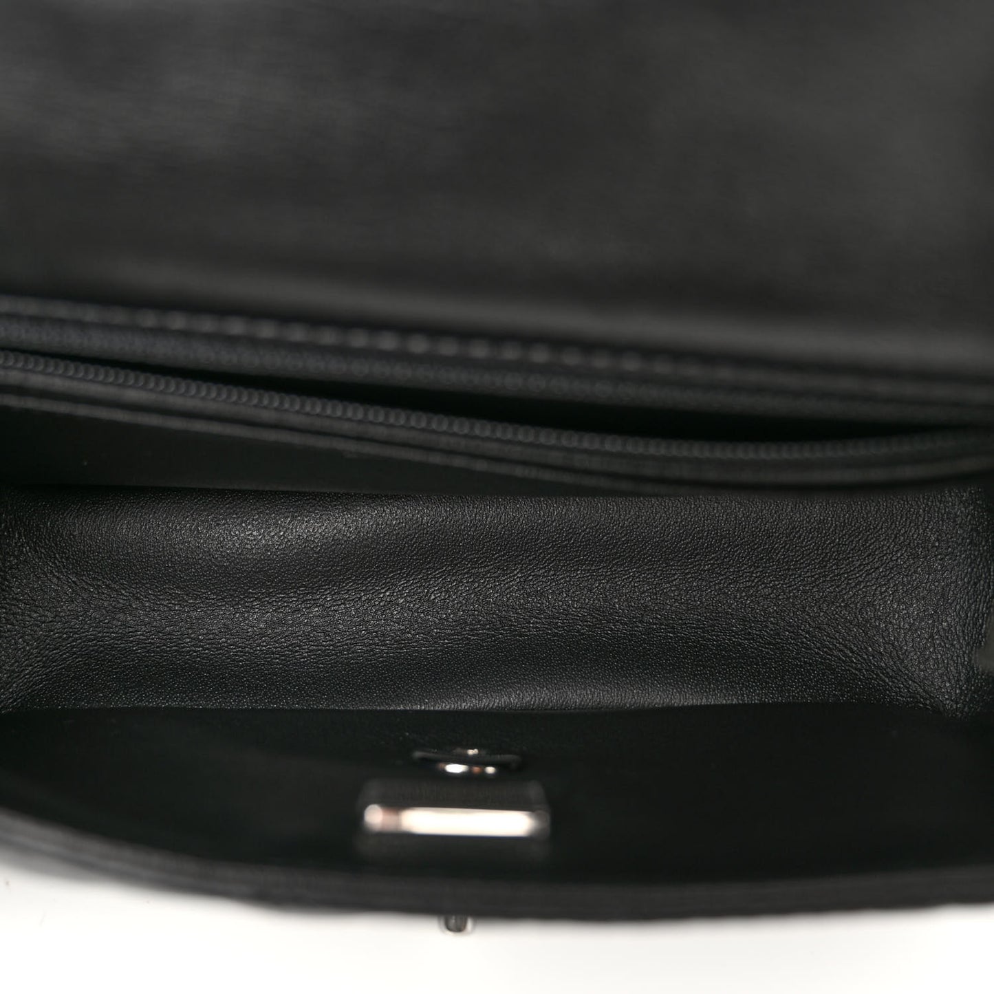Lambskin Quilted Mini Rectangular Flap Black
