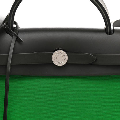 Hermes Vache Hunter Toile Herbag Zip 31 PM Bambou Kaki 7 of 12
