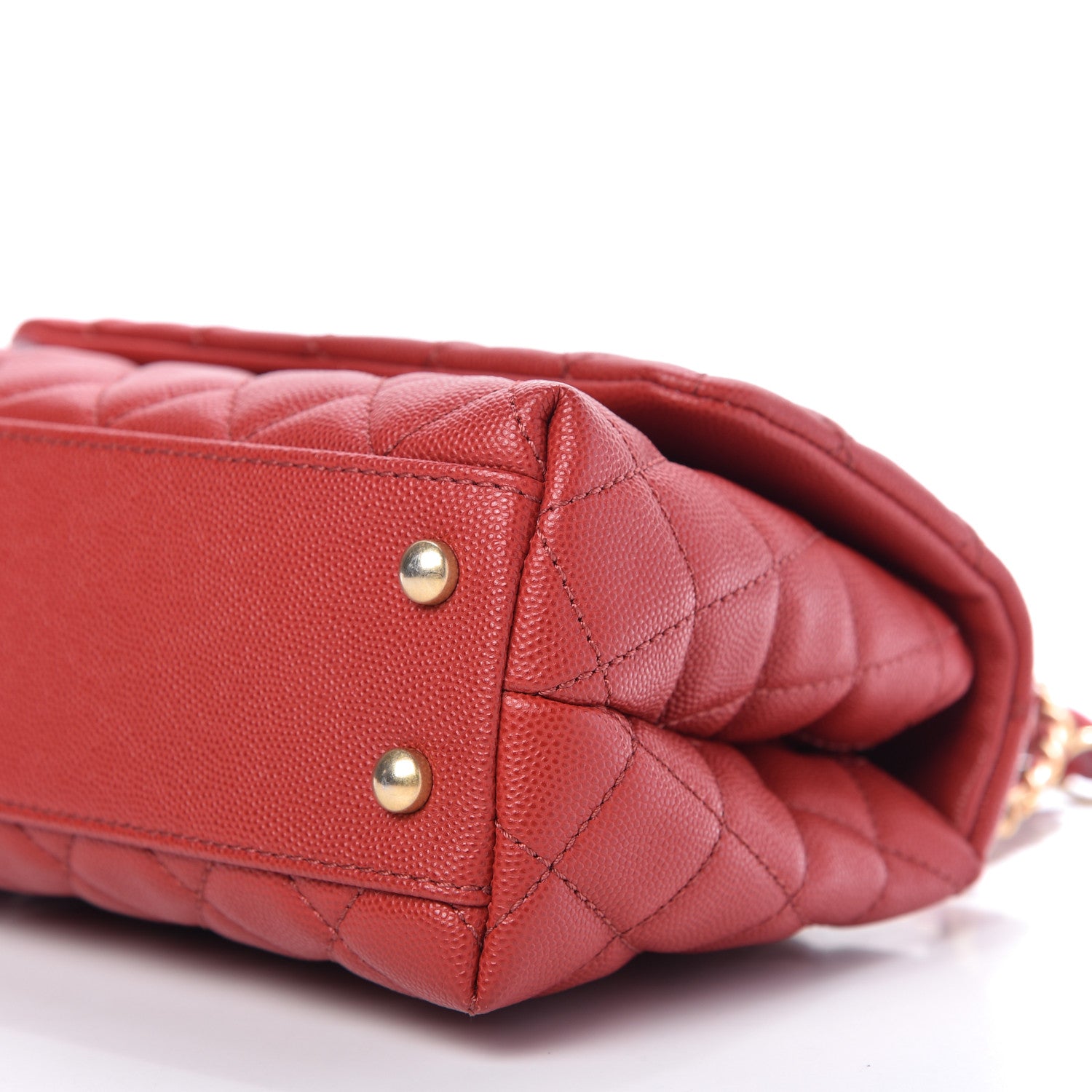 Chanel Caviar Lizard Embossed Quilted Mini Coco Handle Flap Red 7 of 10