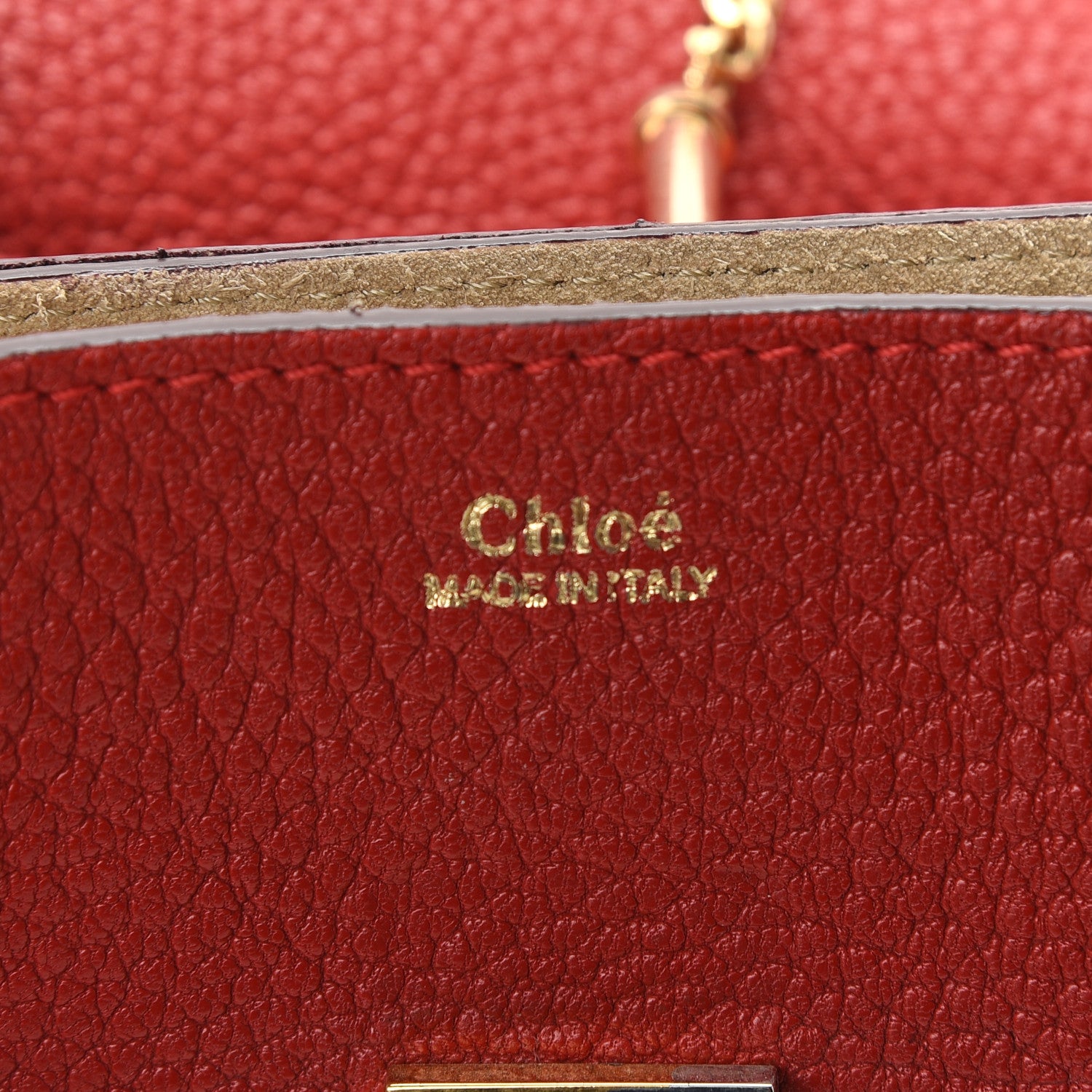 Chloe Grained Lambskin Mini Drew Shoulder Bag Plaid Red 6 of 12