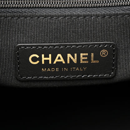 Chanel Suede Calfskin Shiny Lambskin Quilted Small Coco Base Shopping Bag Beige Black 6 of 11