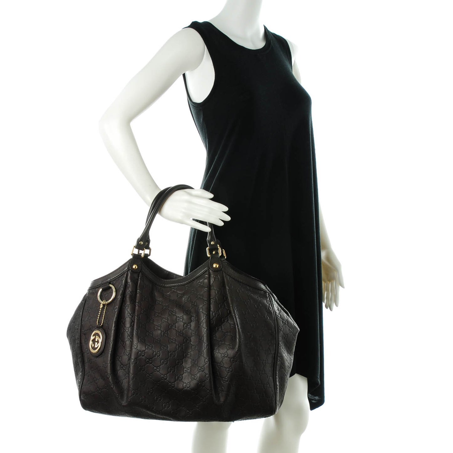 Guccissima Signature Large Sukey Tote Chocolate