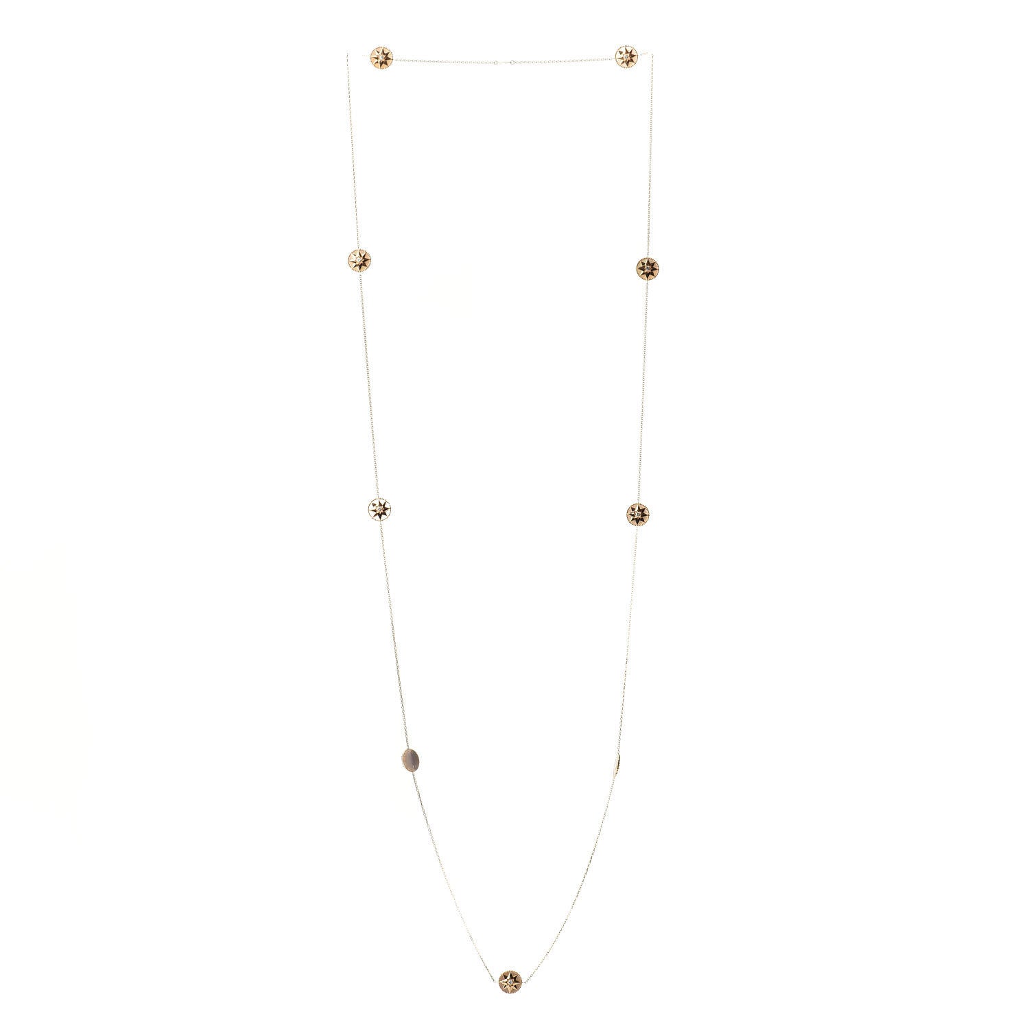 Christian Dior 18K Yellow Gold Diamond Mother of Pearl Long Rose Des Vents Necklace 3 of 4