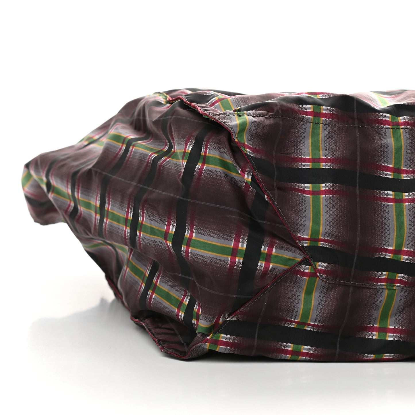 Tessuto Nylon Plaid Shopping Tote Multicolor