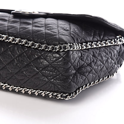 Chanel Washed Lambskin Quilted Maxi Chain Around Flap Black 9 of 9