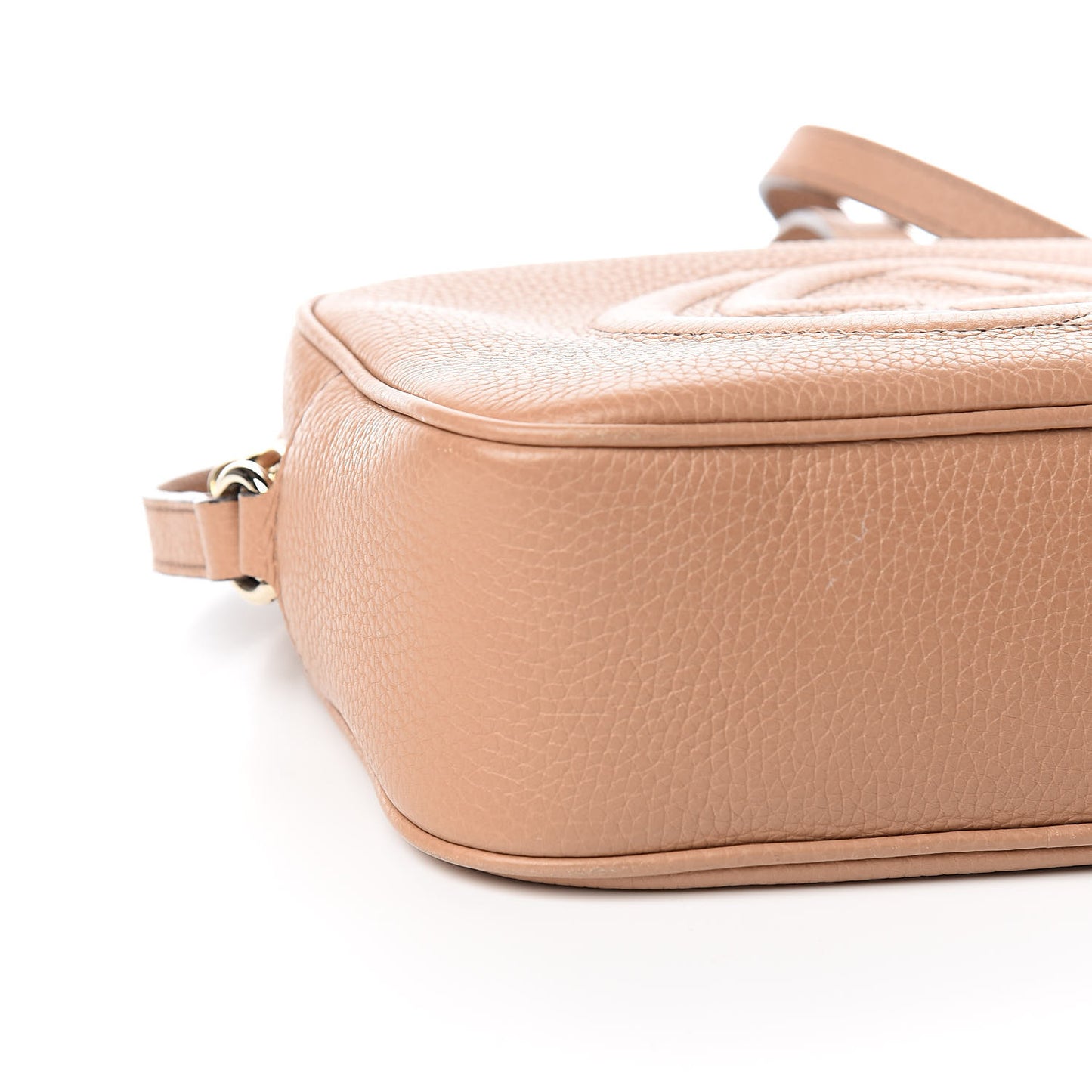 Pebbled Calfskin Small Soho Disco Bag Rose Beige