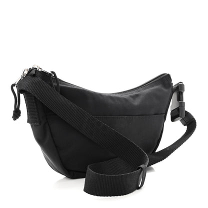 Balenciaga Recycled Sport Nylon Logo Embroidered Wheel Sling Bag Black White 3 of 9