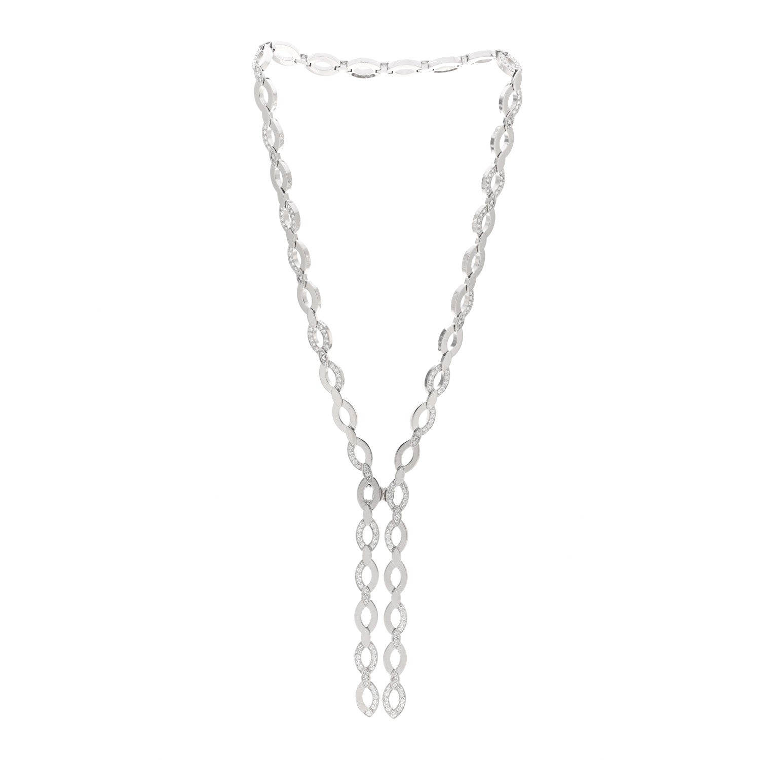 Cartier 18K White Gold Diamond Diadea Lariat Necklace 3 of 4