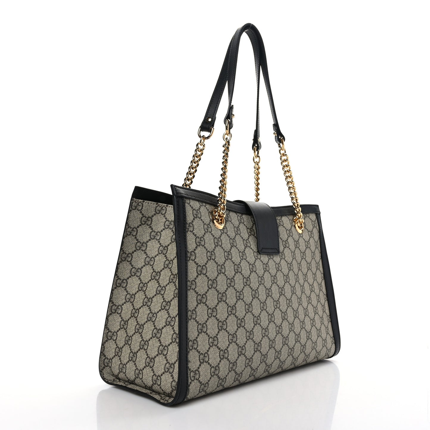 GG Supreme Monogram Medium Padlock Tote Black