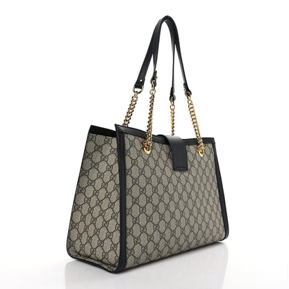 Gucci GG Supreme Monogram Medium Padlock Tote Black 3 of 9