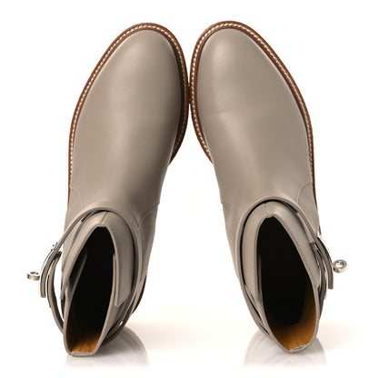 Hermes Calfskin History Ankle Boots 39 Beige Mastic 2 of 12