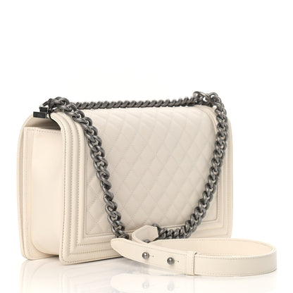 Chanel Caviar Quilted New Medium Boy Flap Ivory 3 of 9