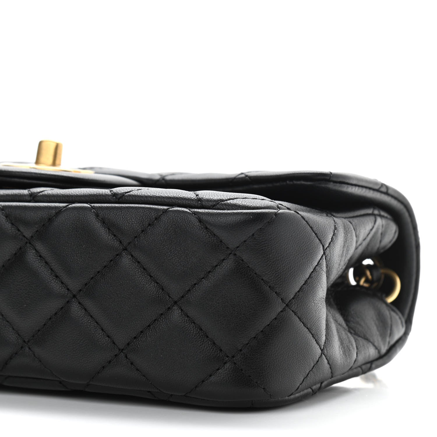 Chanel Lambskin Quilted Mini Rectangular Pearl Crush Flap Black 9 of 10
