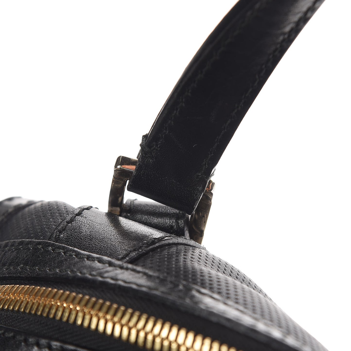 Calfskin Perforated Ellers Satchel Black