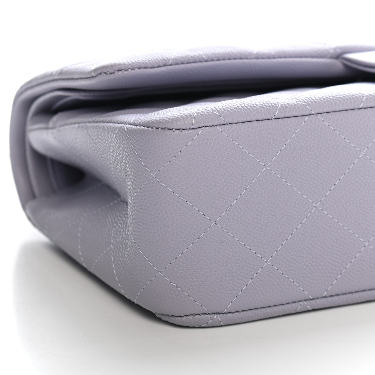 Caviar Quilted Medium Double Flap Light Purple