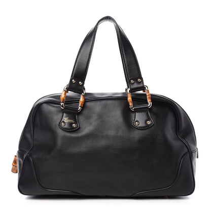 Gucci Calfskin Bamboo Boston Black 1 of 11