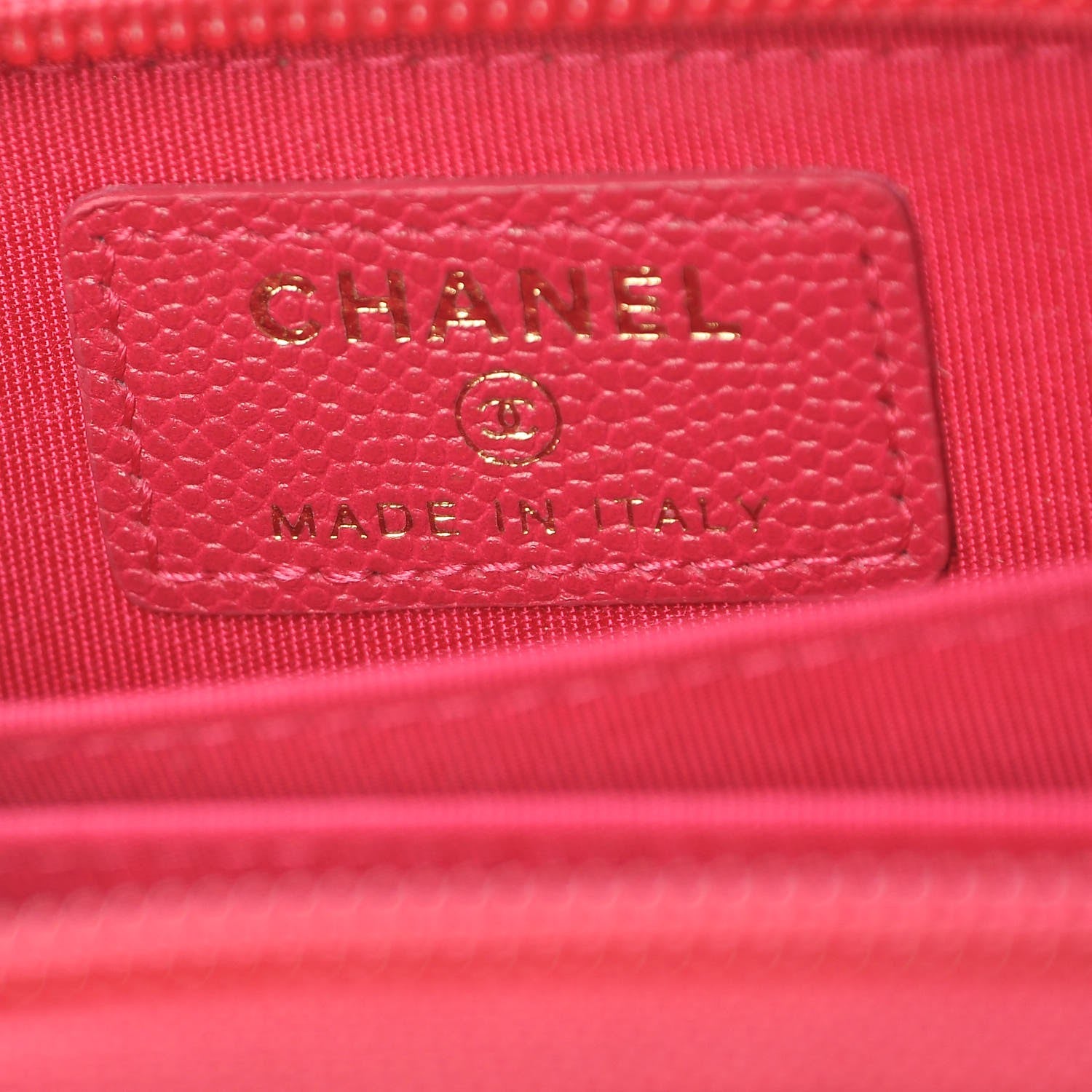 Chanel Caviar Quilted Boy Zip Around Coin Purse Wallet Fuchsia 9 of 15