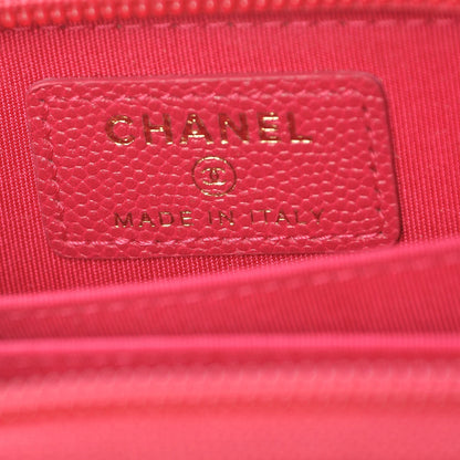 Chanel Caviar Quilted Boy Zip Around Coin Purse Wallet Fuchsia 9 of 15