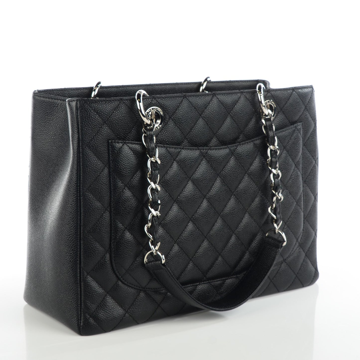 Caviar Quilted Grand Shopping Tote GST Black