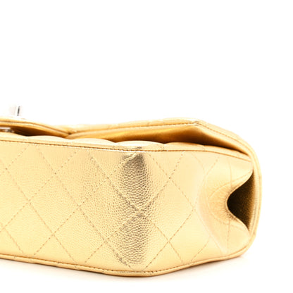 Chanel Metallic Caviar Quilted Top Handle East West Flap Gold 10 of 11