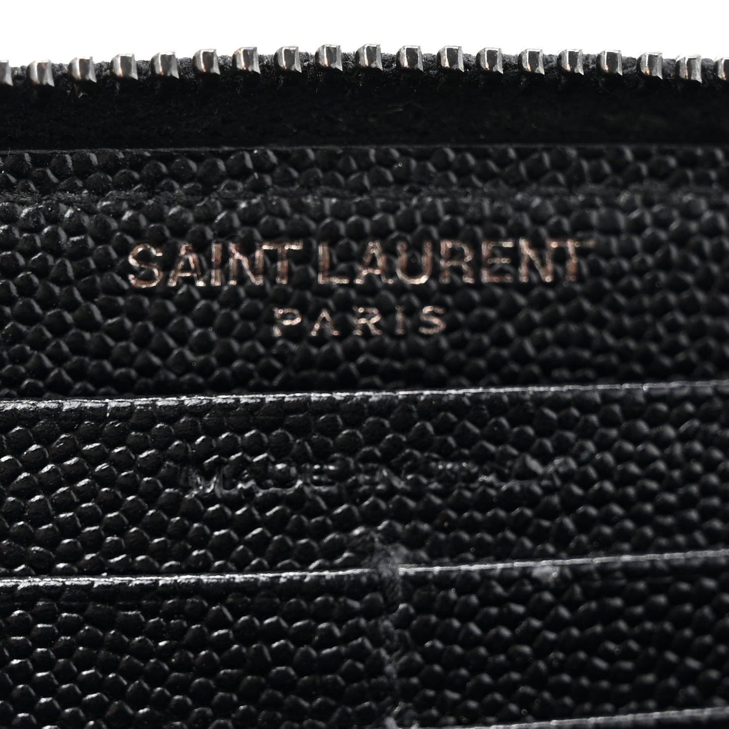 Grain De Poudre Matelasse Chevron Monogram Monochrome Zip Around Wallet Black