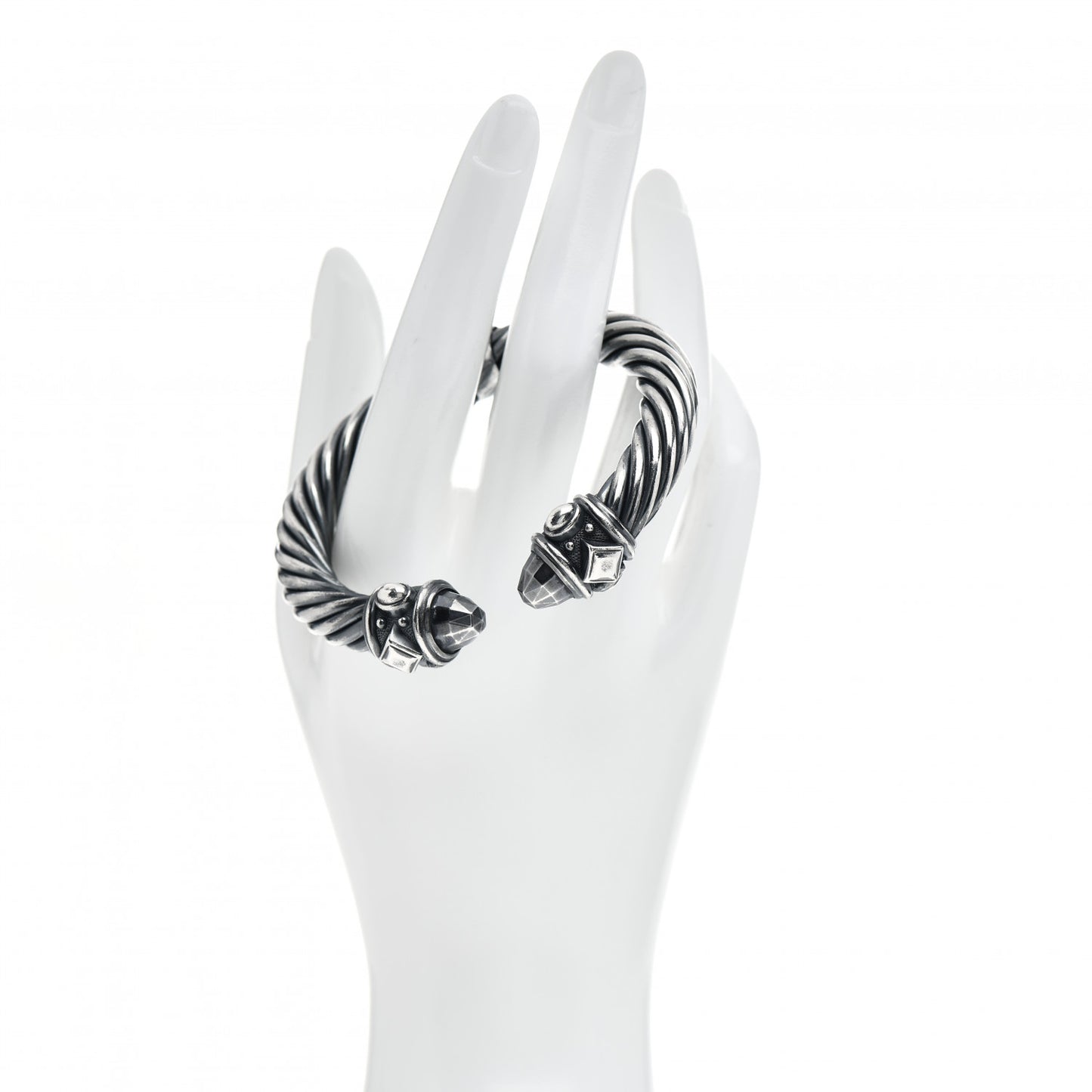 Darkened Sterling Silver 10mm Renaissance Cable Bracelet