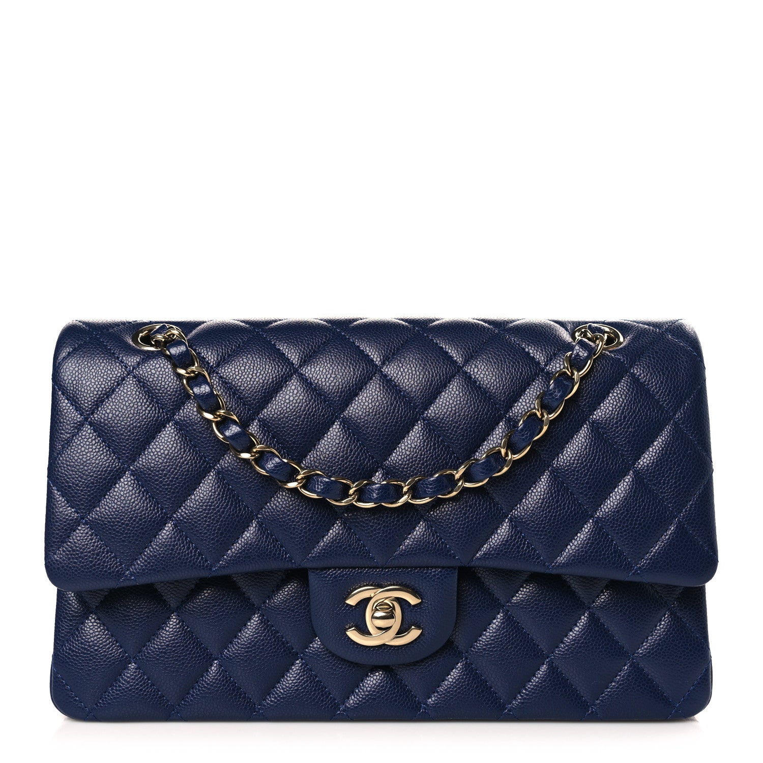 Chanel Caviar Quilted Medium Double Flap Navy 1 of 8