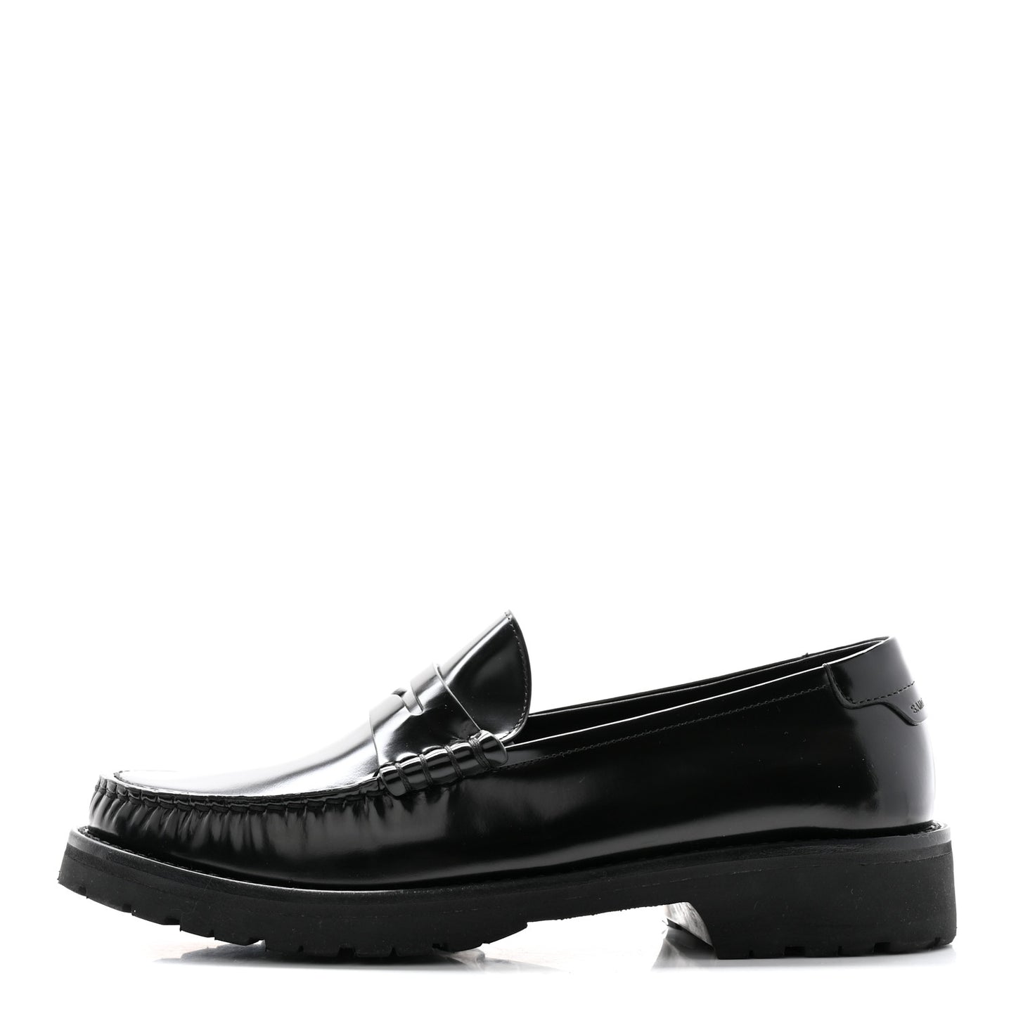 Glazed Calfskin Chunky Le Loafer Penny Slippers 39 Black