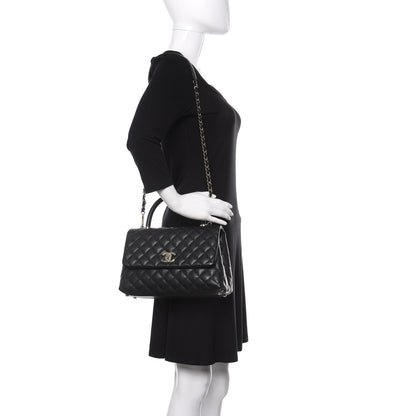Chanel Caviar Quilted Small Coco Handle Flap Black 2 of 12