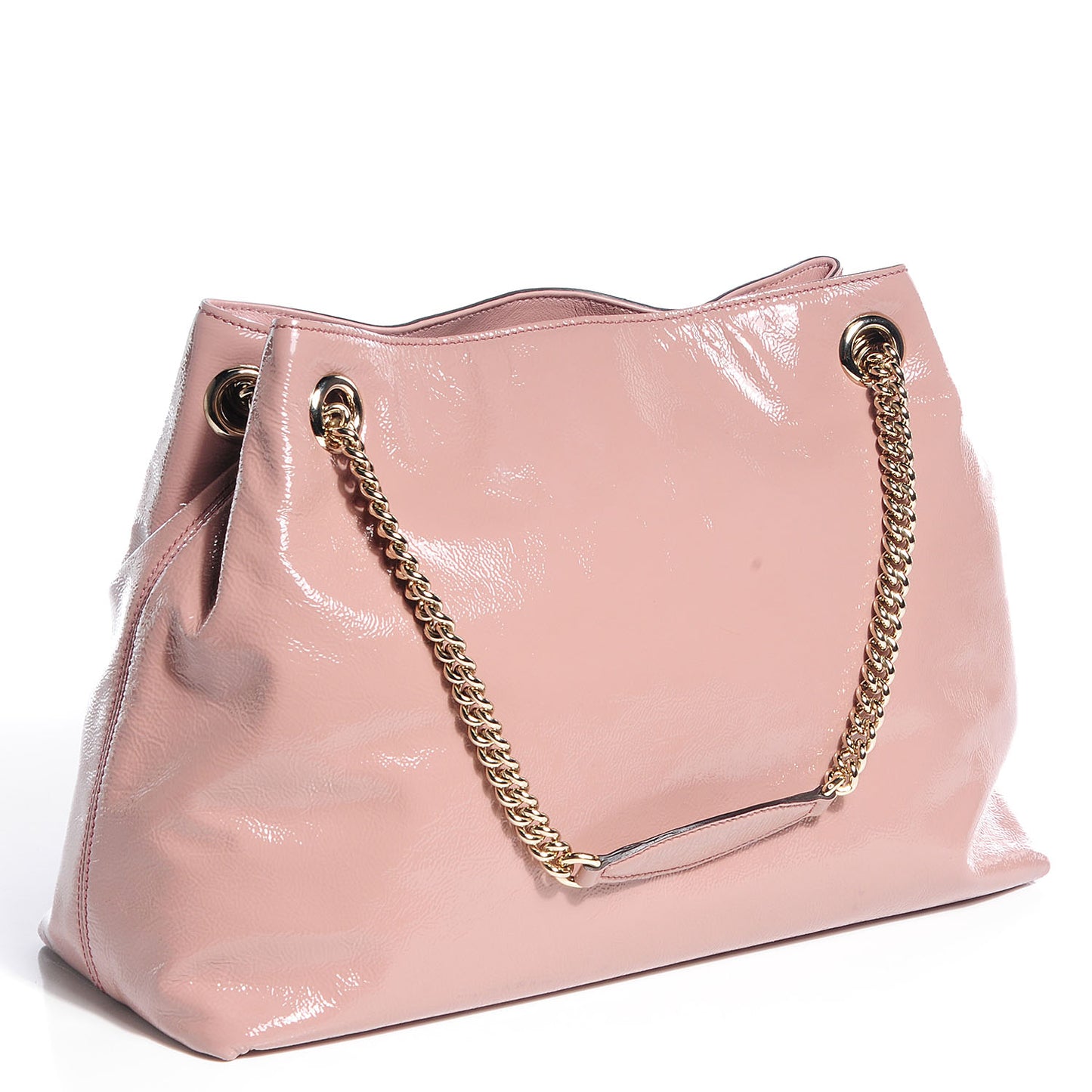 Patent Medium Soho Chain Shoulder Bag Dark Cipria
