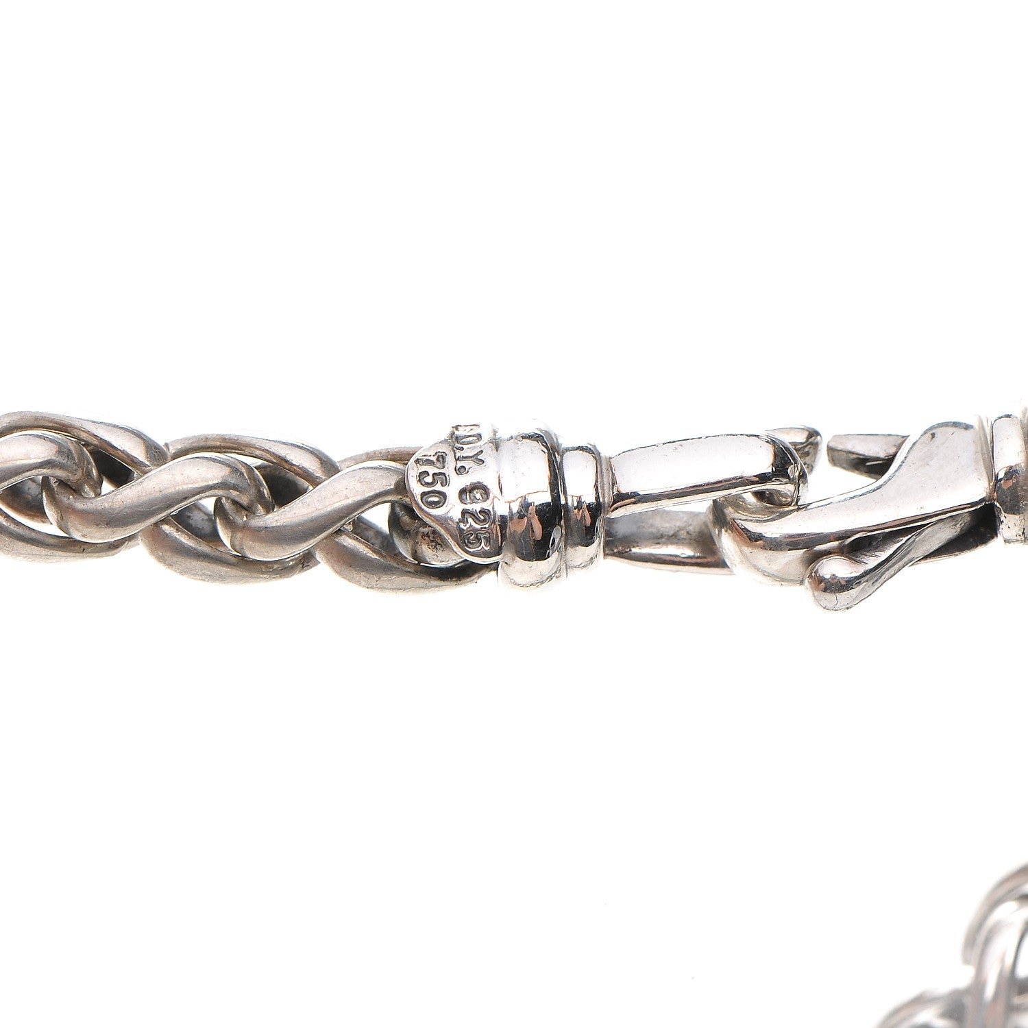 David Yurman Sterling Silver 18K Yellow Gold Quatrefoil Lariat Wheat Chain Necklace 7 of 8