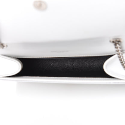Saint Laurent Smooth Calfskin Small Monogram Kate Satchel Optical White 5 of 15