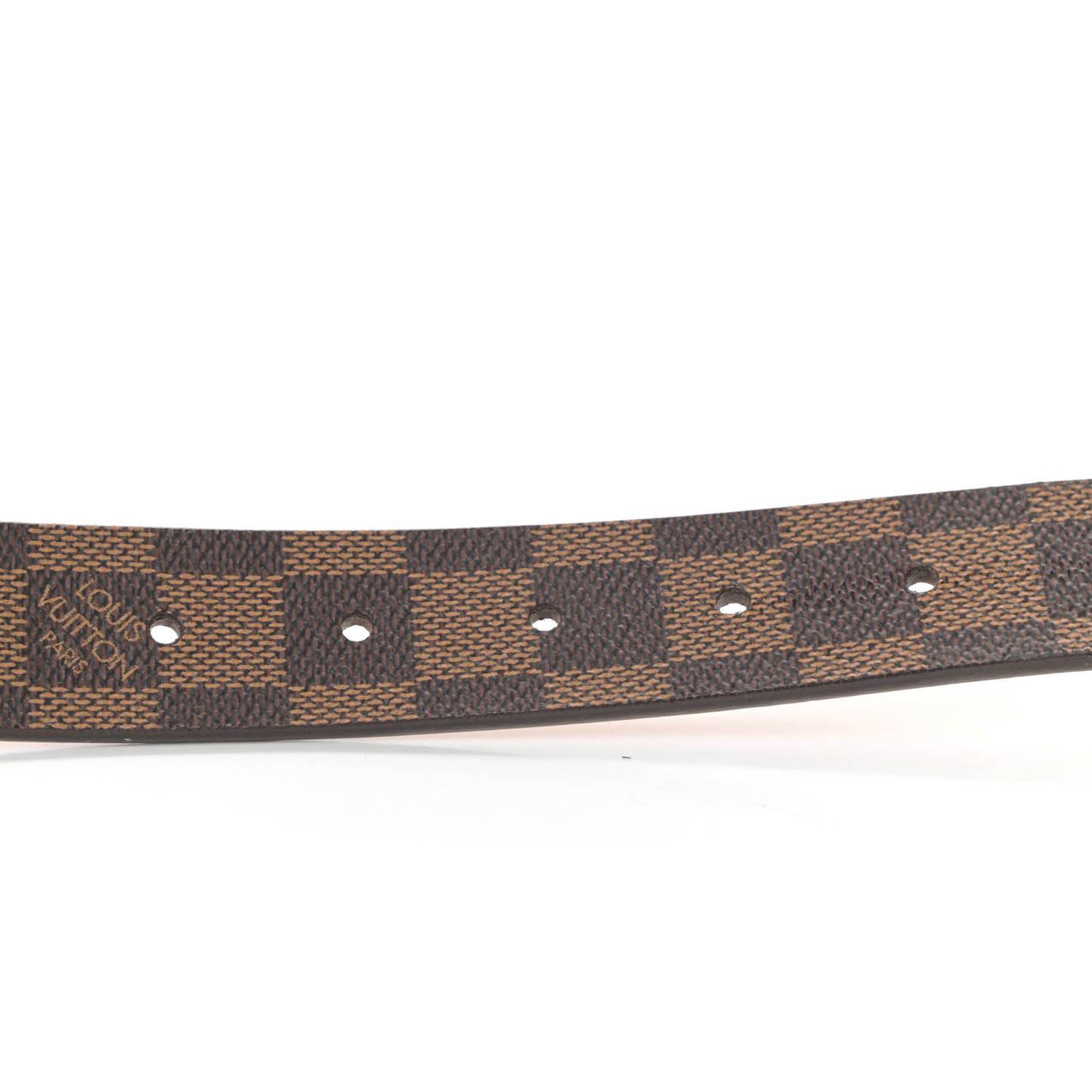 Damier Ebene LV Paris Buckle Belt 80 32 Silver