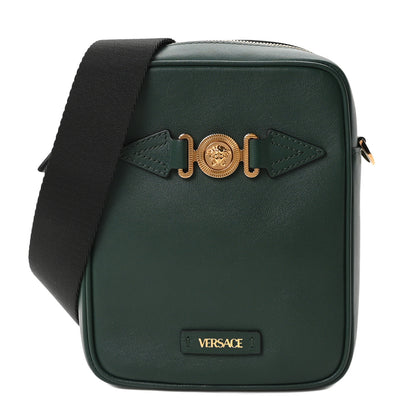 Versace Calfksin Medusa Biggie Messenger Bag Dark Forest Green 1 of 9