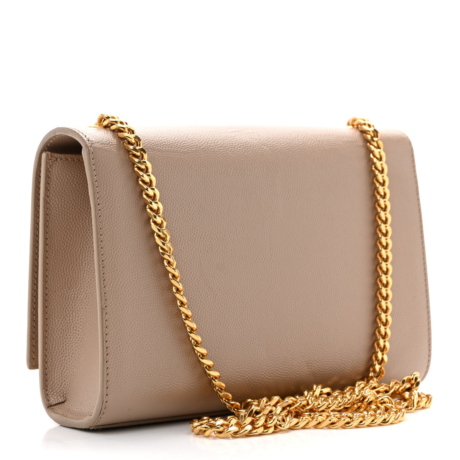 Saint Laurent Grain De Poudre Small Monogram Kate Satchel Dark Beige 3 of 14