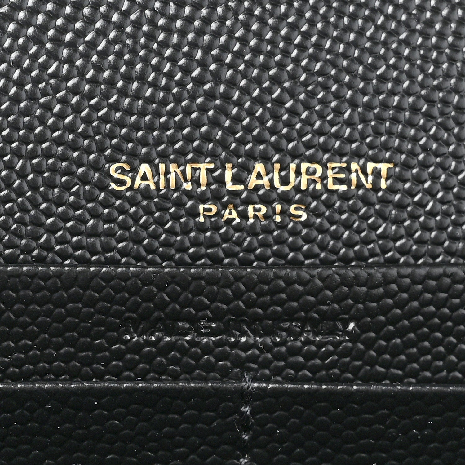 Saint Laurent Grain De Poudre Matelasse Chevron Monogram Chain Wallet Black 8 of 11