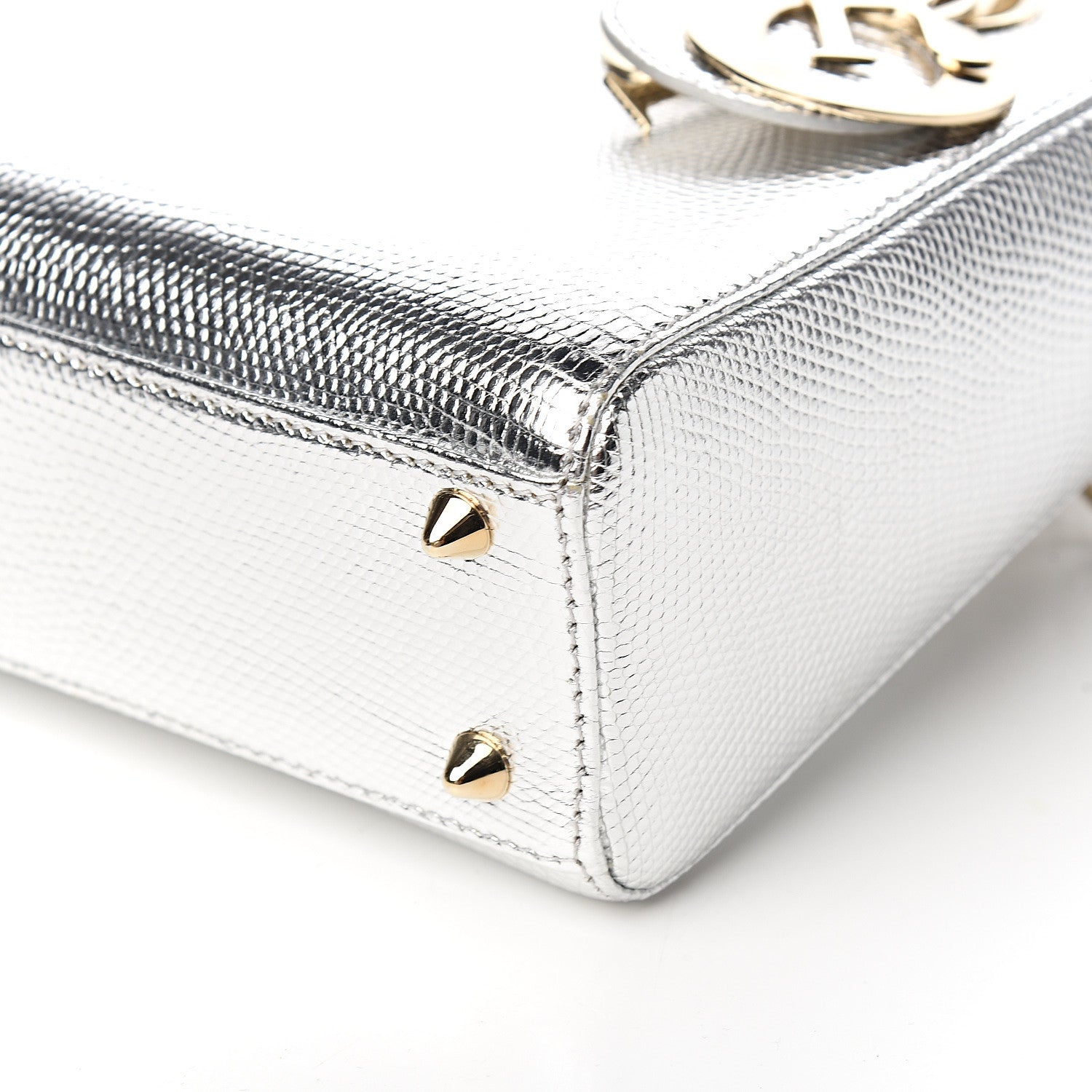 Christian Dior Metallic Lizard Small Lady Dior Argent 8 of 9