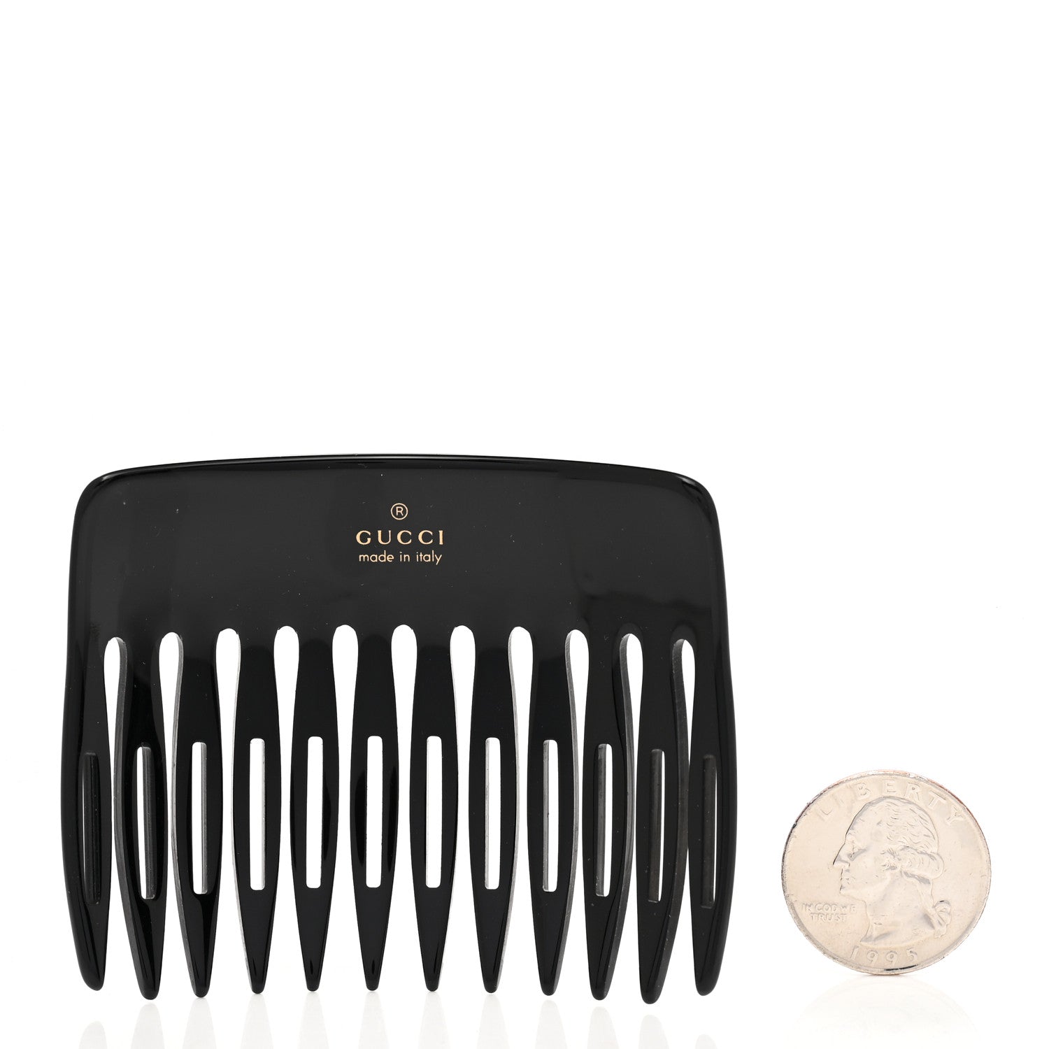 Gucci Resin Crystal Hair Comb Black 2 of 4