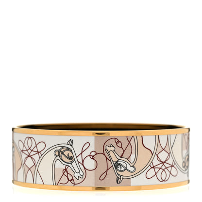 Hermes Enamel Printed Wide Coup De Fouet Bracelet 70 1 of 5