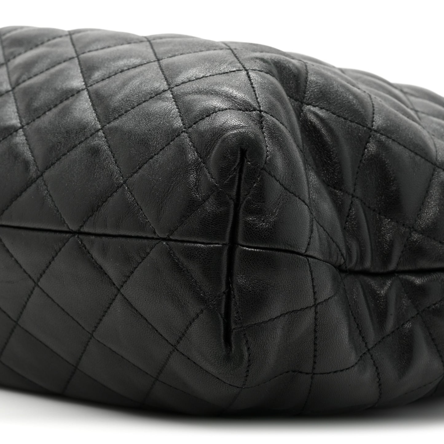 Lambskin Quilted Maxi Icare Shopping Tote Black