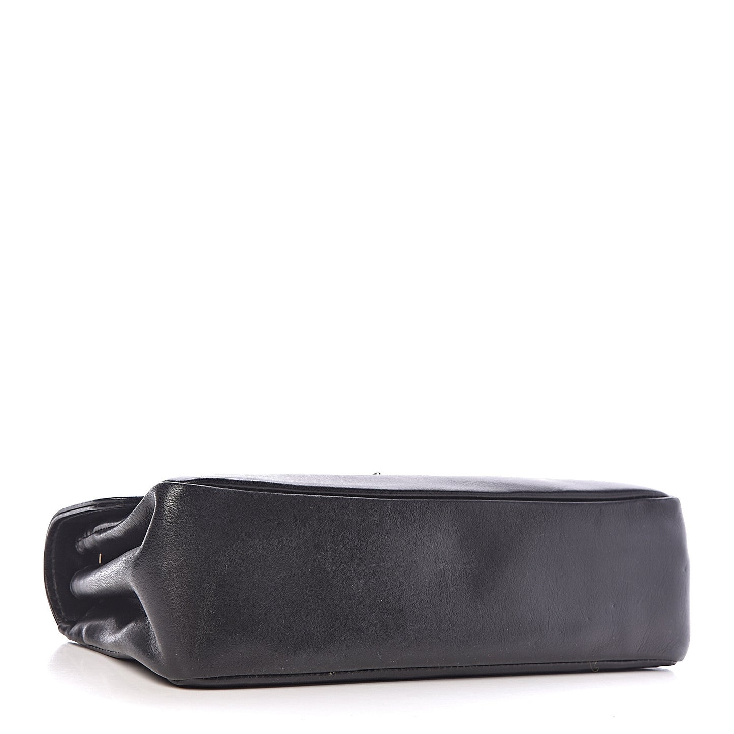Vitello Rockstud Flip Lock Shoulder Flap Bag Black