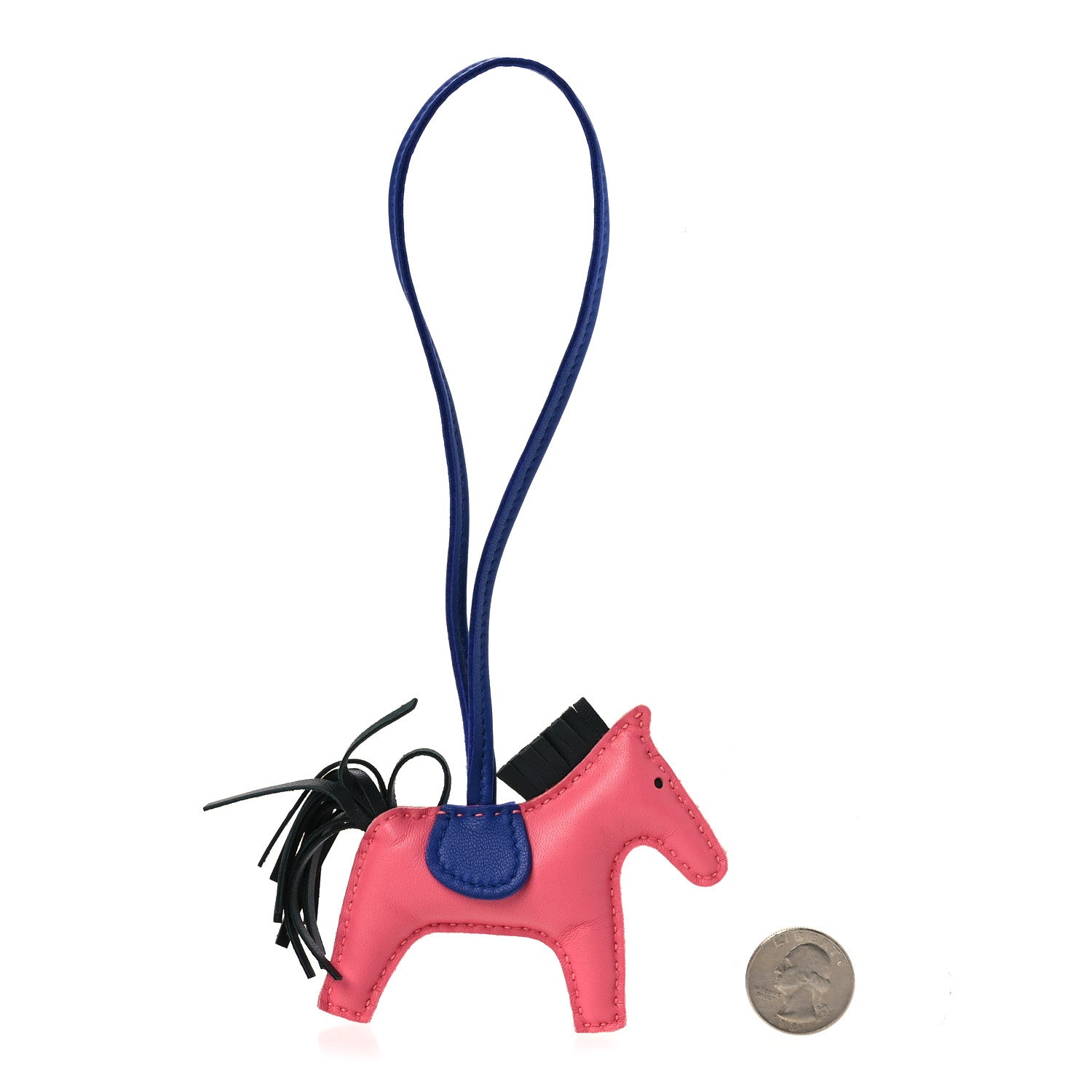 Hermes Milo Lambskin Grigri Rodeo Horse Bag Charm PM Rose Azalee Vert Cypress Bleu Electrique 2 of 5