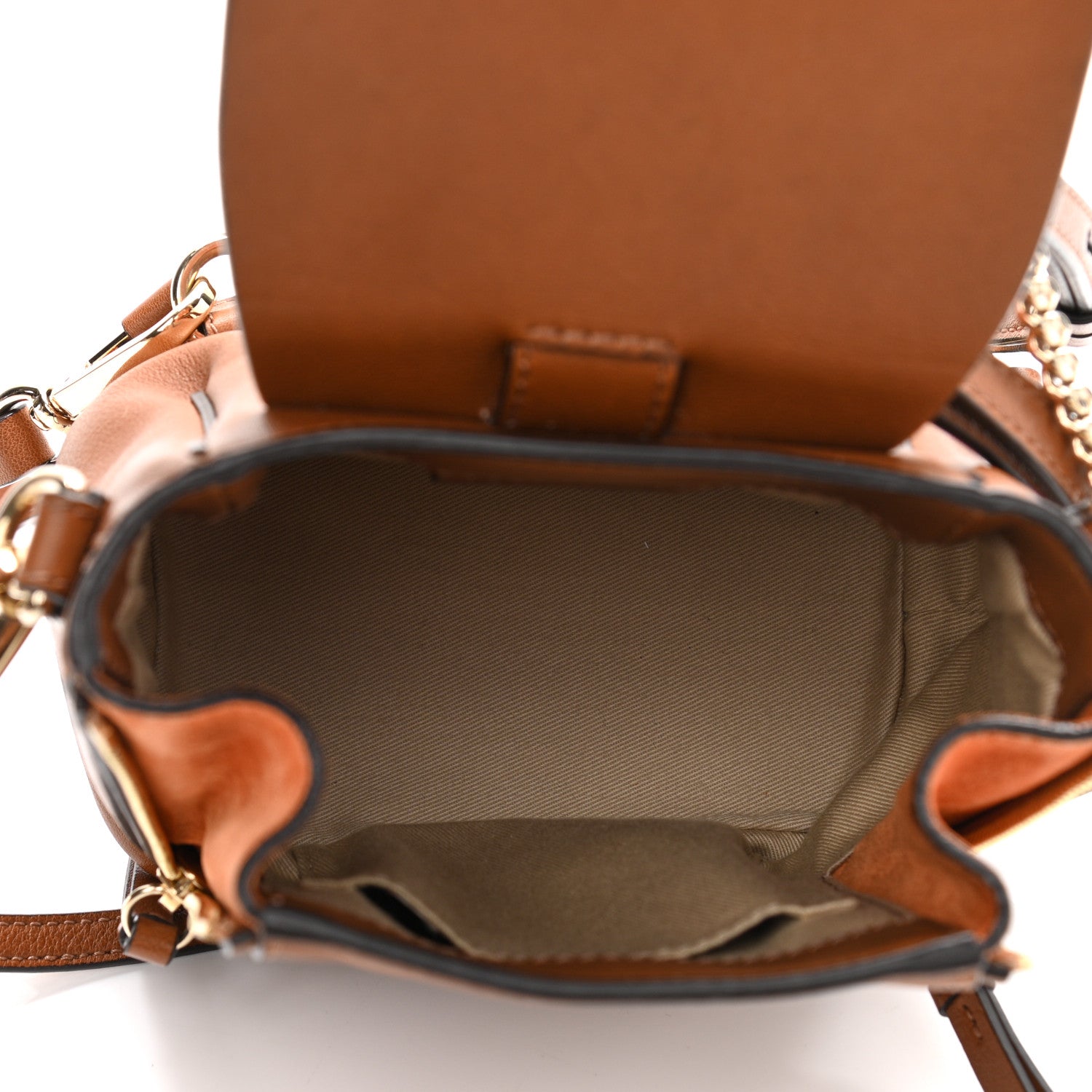 Chloe Suede Calfskin Mini Faye Backpack Tan 5 of 10