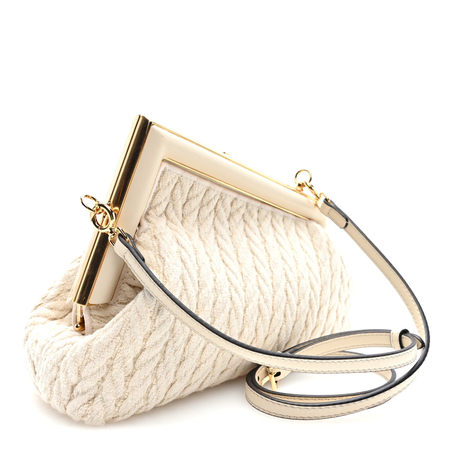 Fendi Lambskin Tessuto Treccia Small Fendi First Grezzo 3 of 10