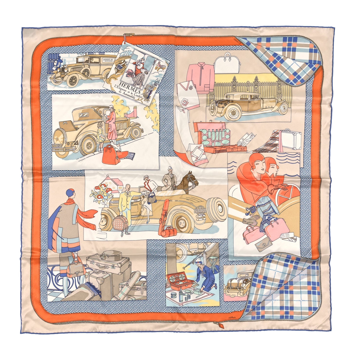 Silk Confort En Automobile Scarf 70 Vanille Bleu Jaune