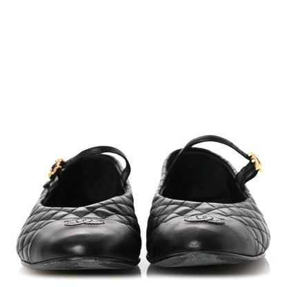 Chanel Lambskin Quilted Mary Jane Flats 38.5 Black 3 of 14