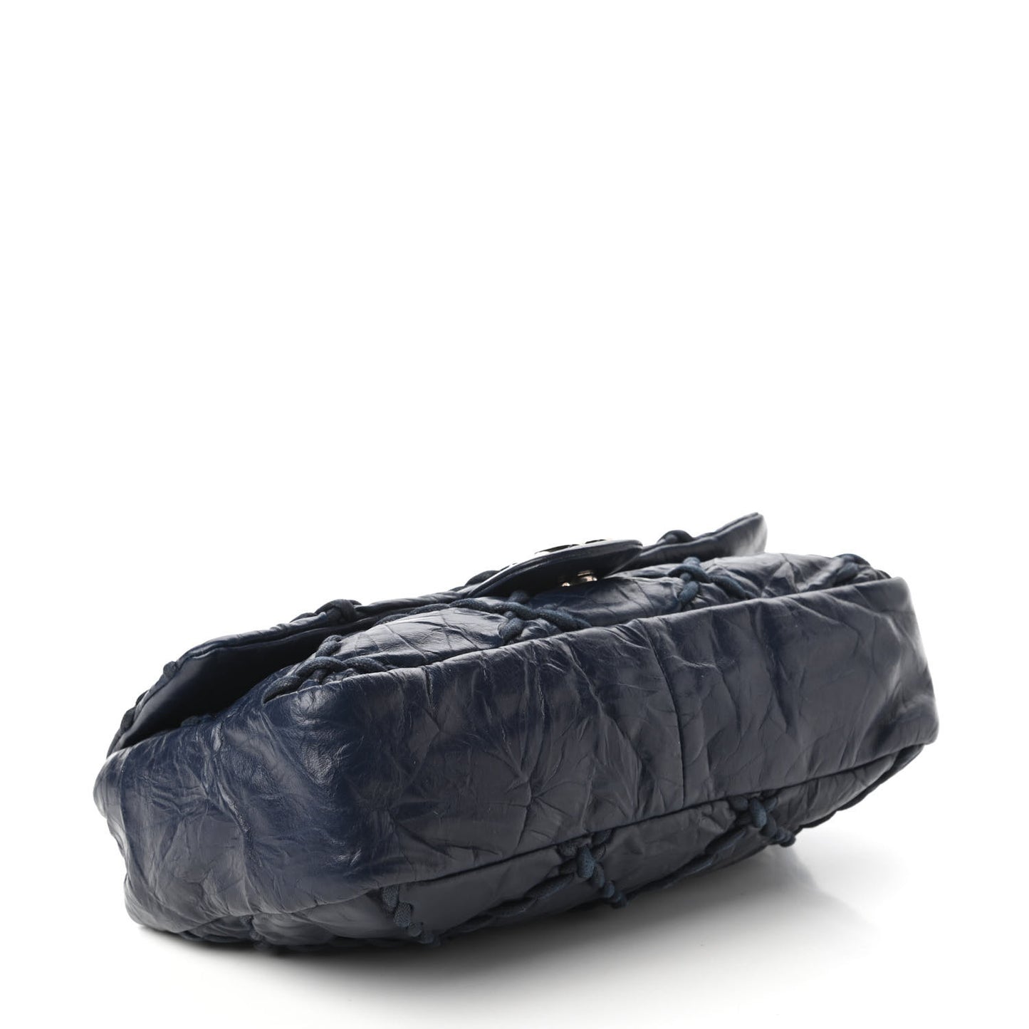 Calfskin Medium Ultra Stitch Flap Navy